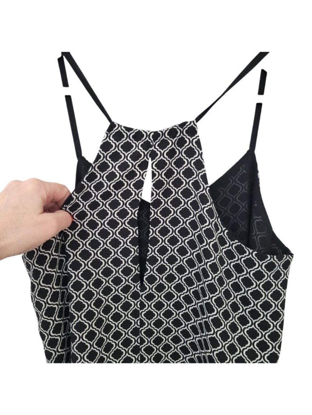 Gievergate Geometric Print Racerback Cami Womens Size S/M Black White Y2K - Picture 4 of 9